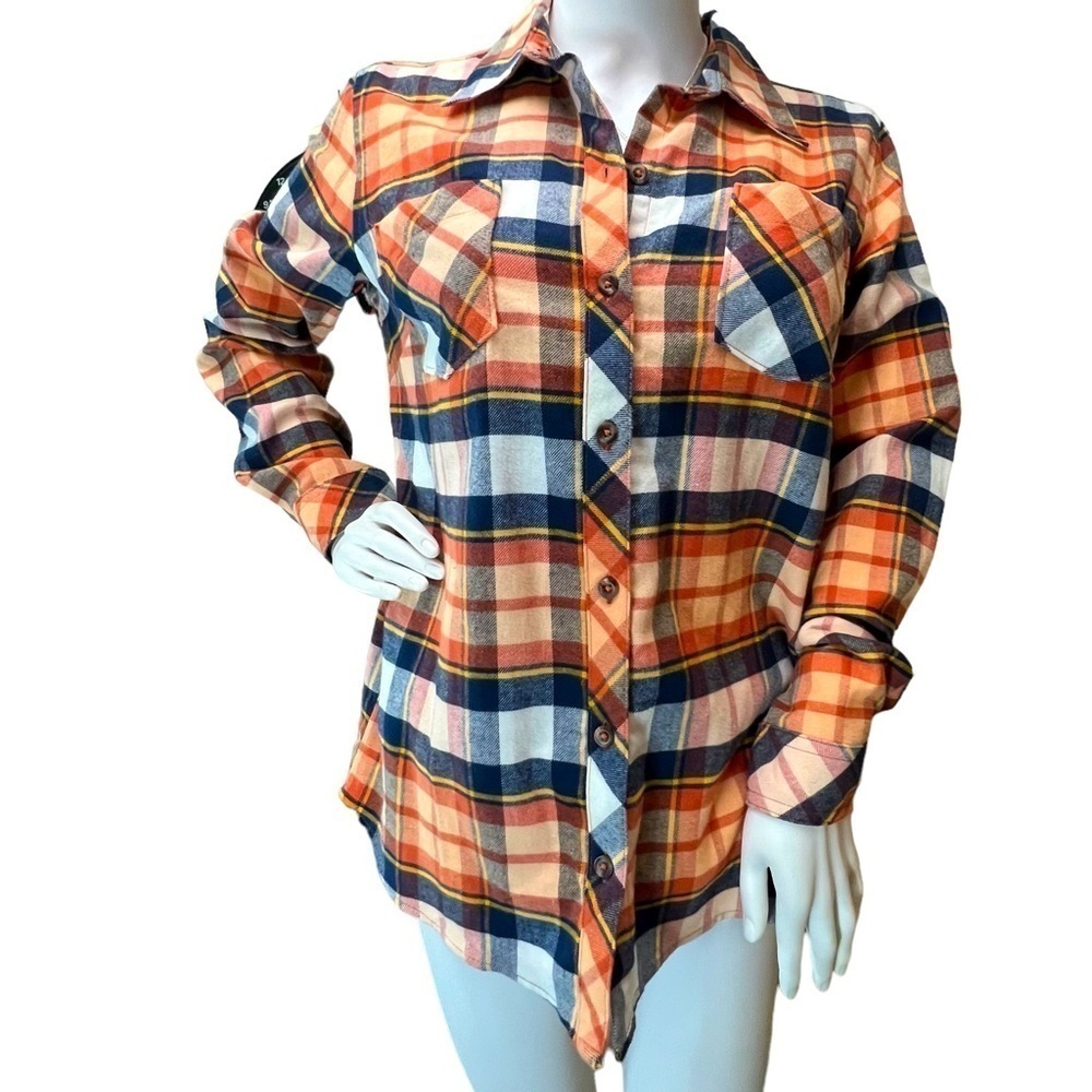 NATURAL Reflections Women’s Flannel Soft Cotton Shirt Size Small